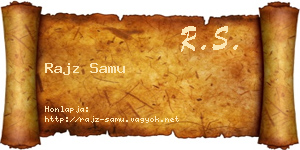 Rajz Samu névjegykártya